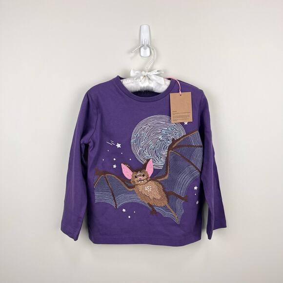 Mini Boden Other - Mini Boden Kids' Long Sleeve Glow Superstitch T-Shirt Loganberry Bat 3-4 NWT